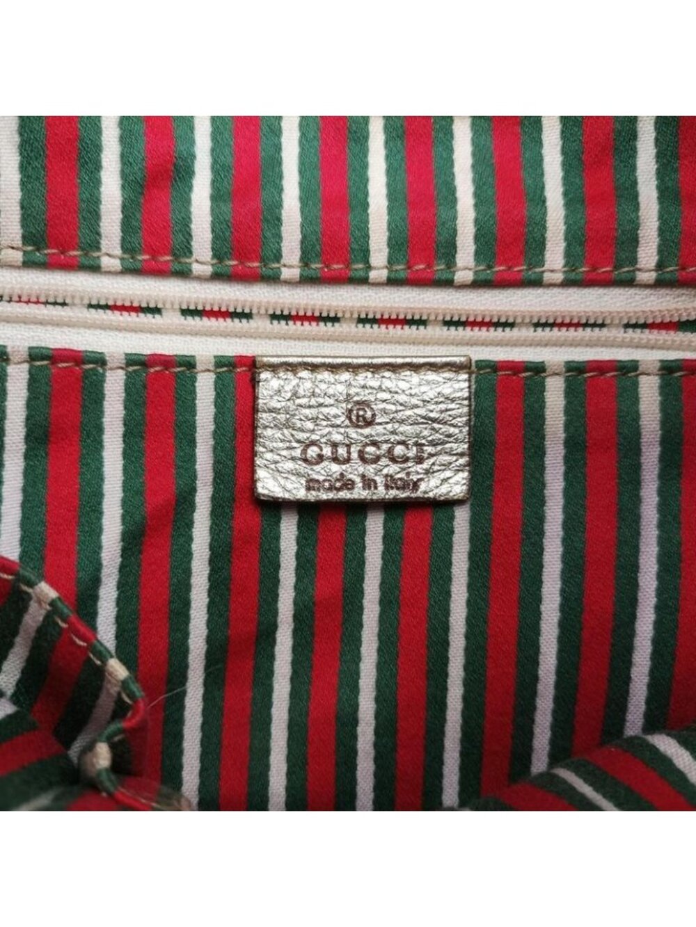 Gucci GG Pattern Beige Gold Canvas Leather Messenger Bag - Picture 10 of 16